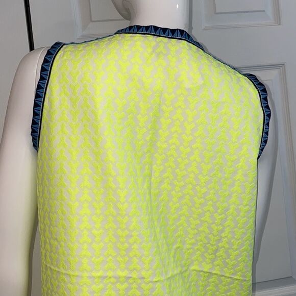 🔥J Crew Neon Yellow Blue Dress Sz 2 New with tag - Picture 13 of 16